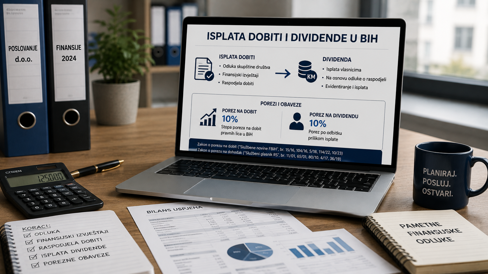 Pravila, procedure i porezi prilikom isplate dobiti i dividende u BiH