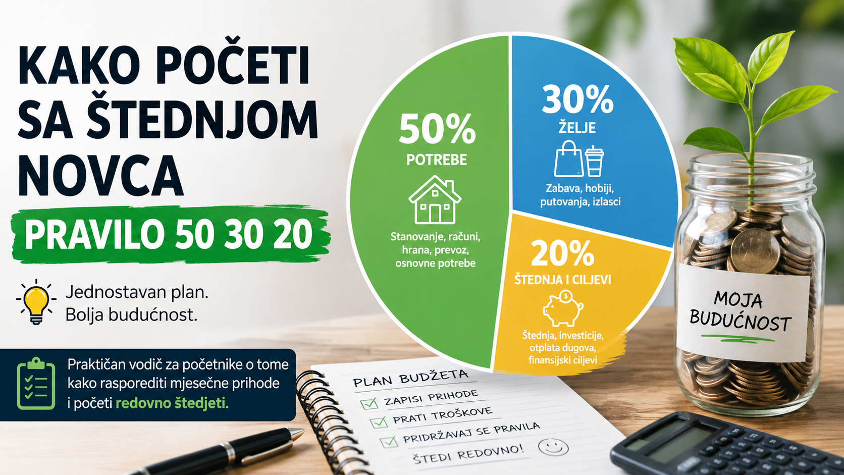 Upravljanje kućnim budžetom i štednja novca prema pravilu 50 30 20